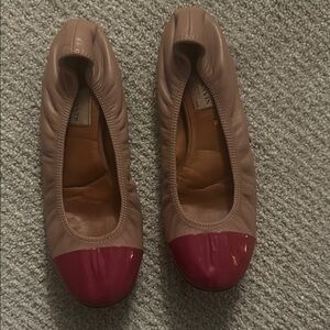 Lanvin Women's Pink and Tan Ballet Flats